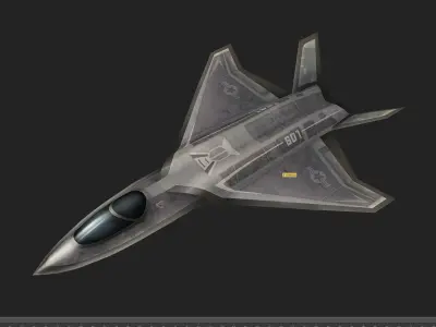 F-X  NGAD concept aircraft painted game model Low-poly 3D model Low-poly 3D model