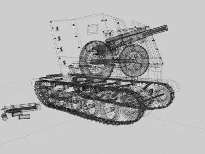 WW2 German SP Artillery SIG33 3D model