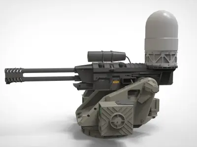 turret 4 futuristic weapon 3D model