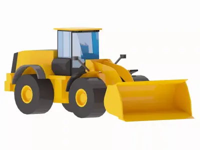 Loader Construction M892 Simplified Low-poly 3D model