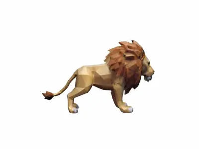 The Golden Lion Is A Majestic Symbol Of Power 3d Render 3D model buy