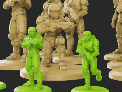 Sci-Fi Soldier Squad - Miniature Set for 3D Printing 3D print model purchase