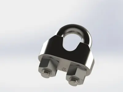 Wire rope clip stainless steel 3D model