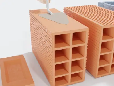 bricks clay and tiles 3D model