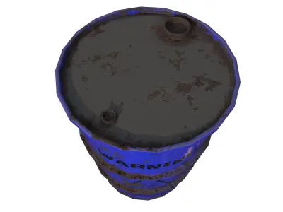 Barrel Blue Damage Signal Low-poly 3D model