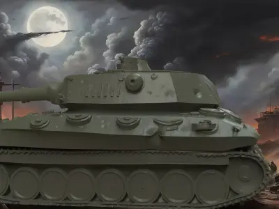 Heavy Battle Tank WWII Inspired Free 3D print model