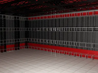 Hangar Interior Low-poly 3D model order