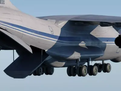 Iliouchine Il-76 Fully-Rigged Animated Game Ready Low-poly 3D model