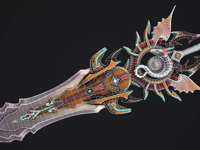 Fantasy Sword 11 Stylized game ready 3d model Low-poly 3D model