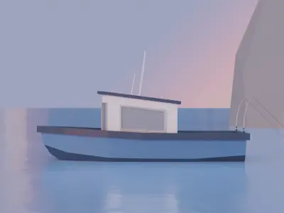 Low Poly Fishing Boat Low-poly 3D model purchase