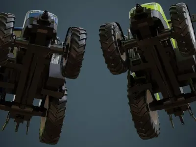 Tractor 1A Low-poly 3D model