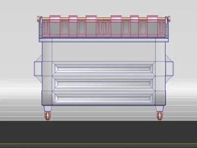Dumpster trash can on wheels Low-poly 3D model purchase