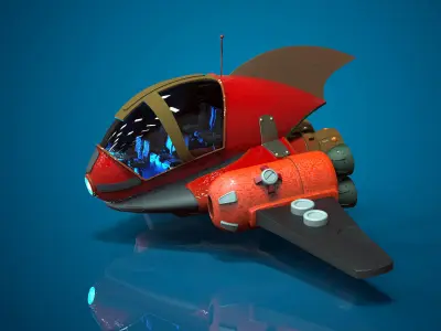 Toon Spacecraft 3D model
