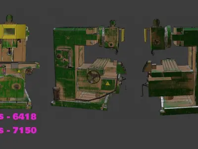 Milling machine Low-poly 3D model purchase