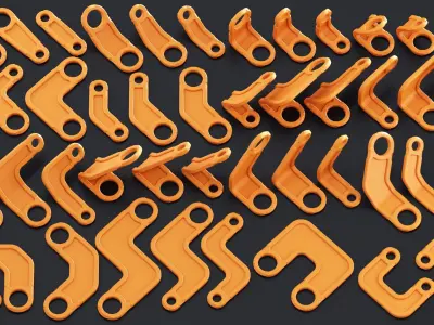 Sci-Fi Hard Surface Kitbash 338 PIECES APack Vol01 Low-poly 3D model