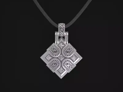 Medieval Pendant - 3D model FOR SALE - Custom 3D Jewelry 3D print model