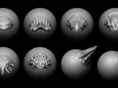 Zbrush and Blender - 40 Dragon VDM Brush Part 2 3D model purchase