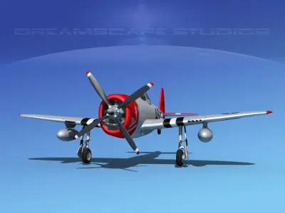 Republic P-47D Thunderbolt V02 3D model