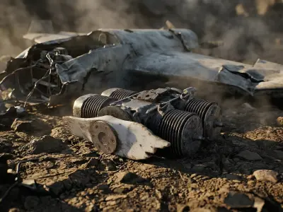 Shahed-136 broken engine Low-poly 3D model