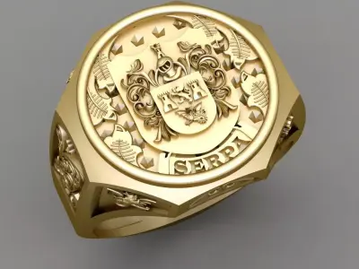 Antique Religious Ring 3D print model