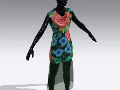 Female Cloth Dress Low-poly 3D model