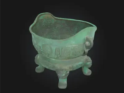 Lion-Head Censer  Regal Ritual in Sculpted Smoke 3D model