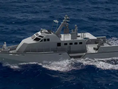 Patrol Boat low poly 3D model