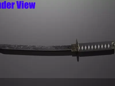 VRChat Katana Poiyomi Shader Free low-poly 3D model