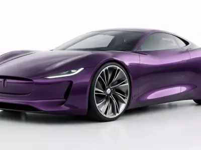 Futuristic Purple Electric Supercar 3D model