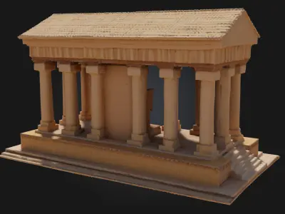 Cardboard Parthenon Model  A Playful Take on Ancient Grandeur 3D model