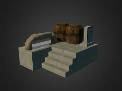 Industrial Plataform Low-poly 3D model