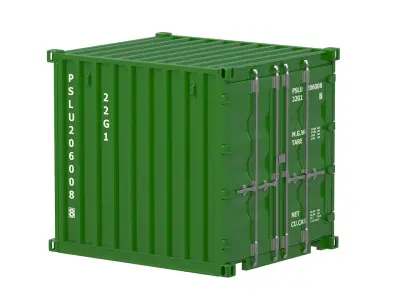8ft Shipping Container Dark green 3D model