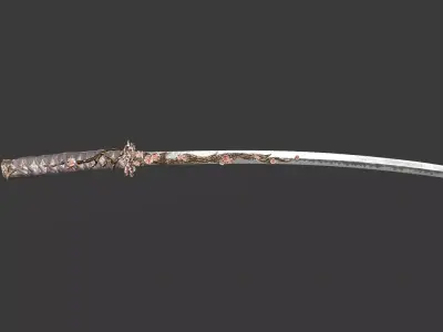 Samurai Sword 01 Low-poly 3D model