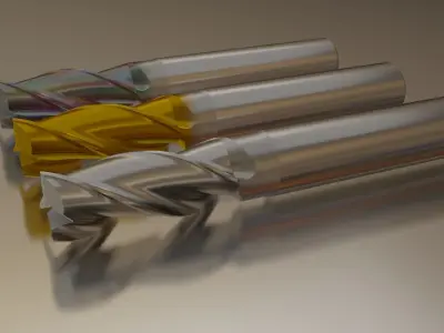 3 flutes end mill 3D model