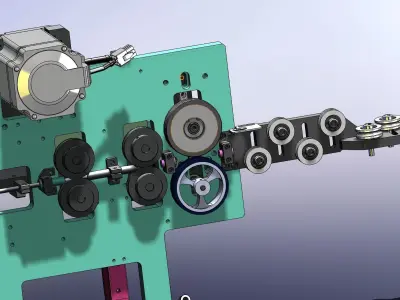 Cable feeding and cutting mechanism 3D model