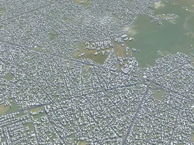 Uyo Nigeria 35km AI Low-poly 3D model