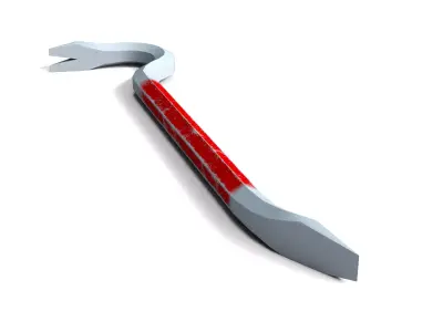 Metal Crowbar Industrial Hand Tool 3D Model 3D model