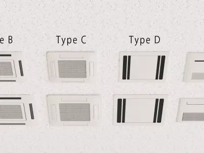 ceiling air conditioner Low-poly 3D model