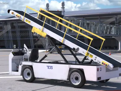 Airport Conveyor Belt Loader TUG 660 3D model purchase