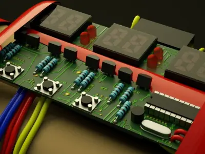 Dynamite bomb with wires 3D model