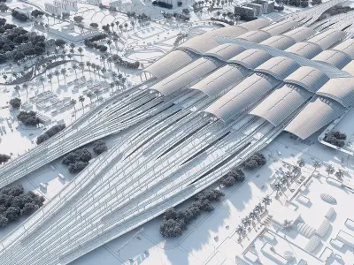 High-Speed Railway Station 3D model purchase