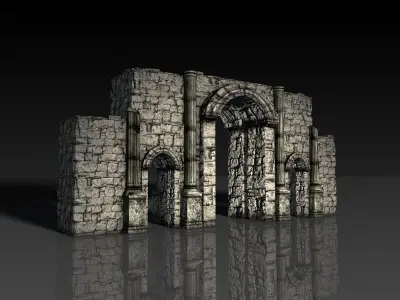 Modular Ruins Kit  Low-poly 3D model