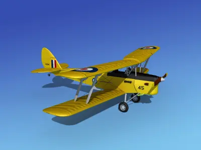 Dehavilland DH82 Tiger Moth V05 3D model