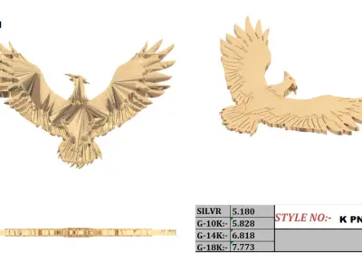 Gold 3D Egale 3D print model