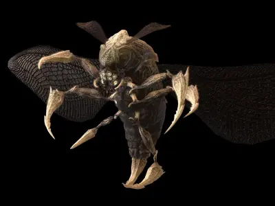 Flying Bug 12 Low-poly 3D model