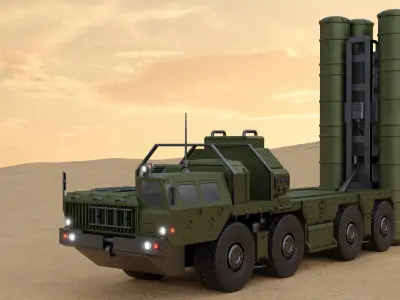 SAM Mobile Missile Launcher 3 of 3 Low-poly 3D model
