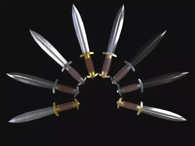 Medieval Dagger Stylized PBR Low-poly 3D model