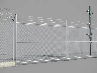 Barbed Wire Fence 3D model get