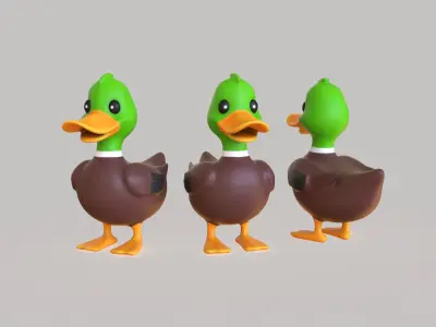 Cartoon Duck Cute 04 Low-poly 3D model