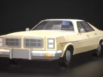 Low-Poly Retro City Car 03 Free low-poly 3D model